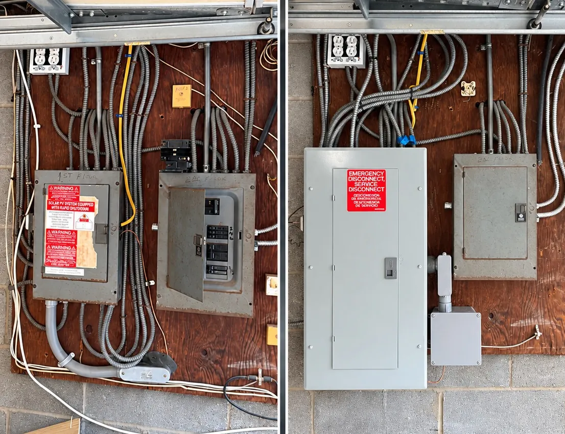 Electrical panel replacement, before and after